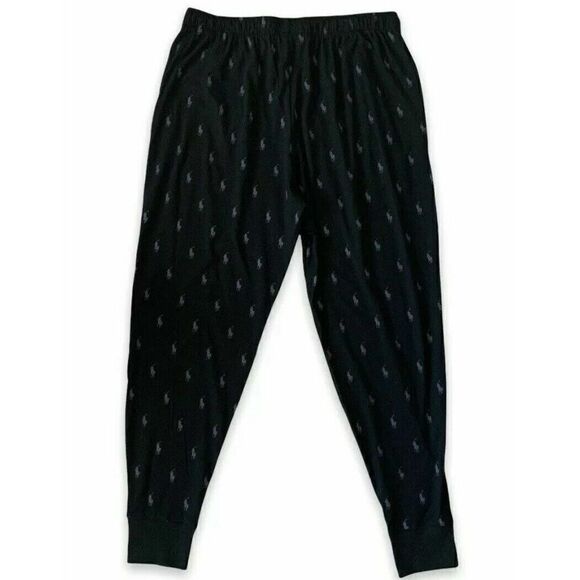 Polo Ralph Lauren PK08RL Men's Sz Medium Black/Gray Pony Print Lounge Pants - Picture 2 of 4